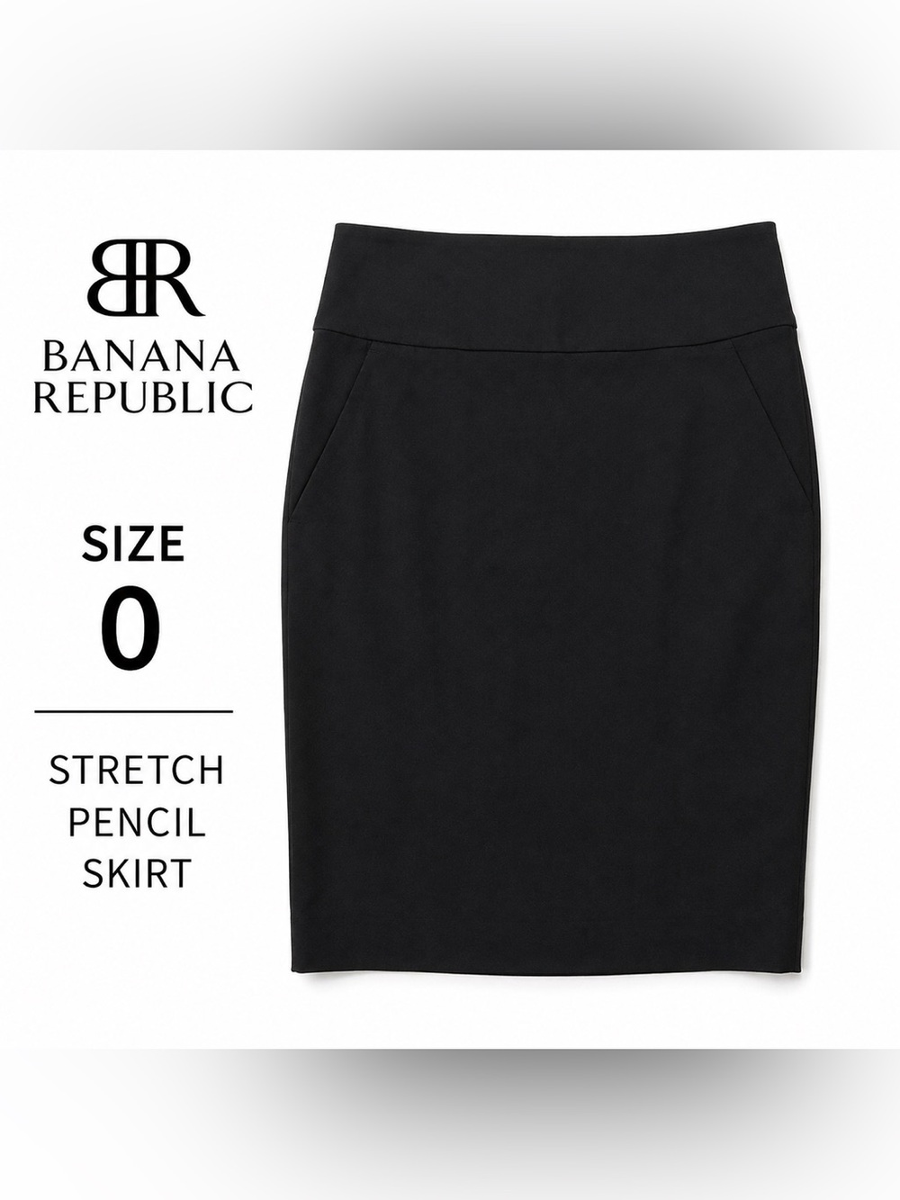Banana Republic Stretch Black Pencil Skirt Size 0